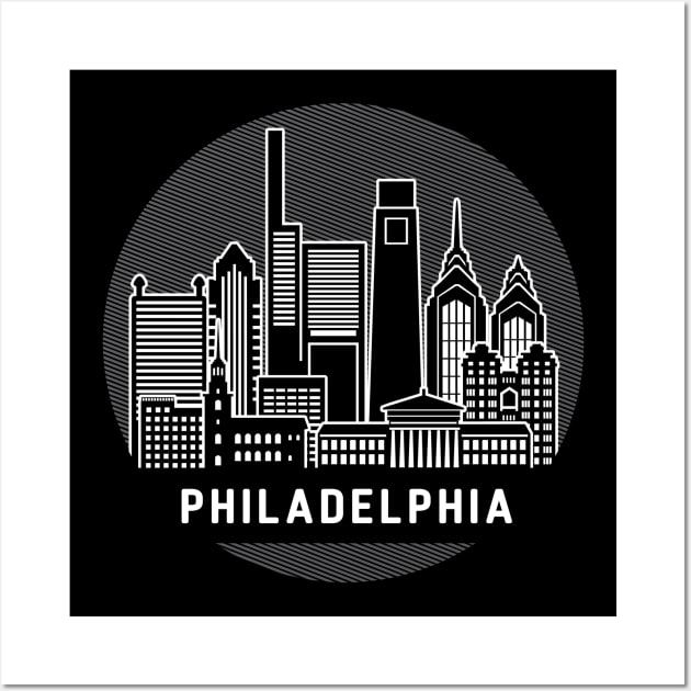 Philadelphia Pennsylvania Skyline Wall Art by traveltravelamerica